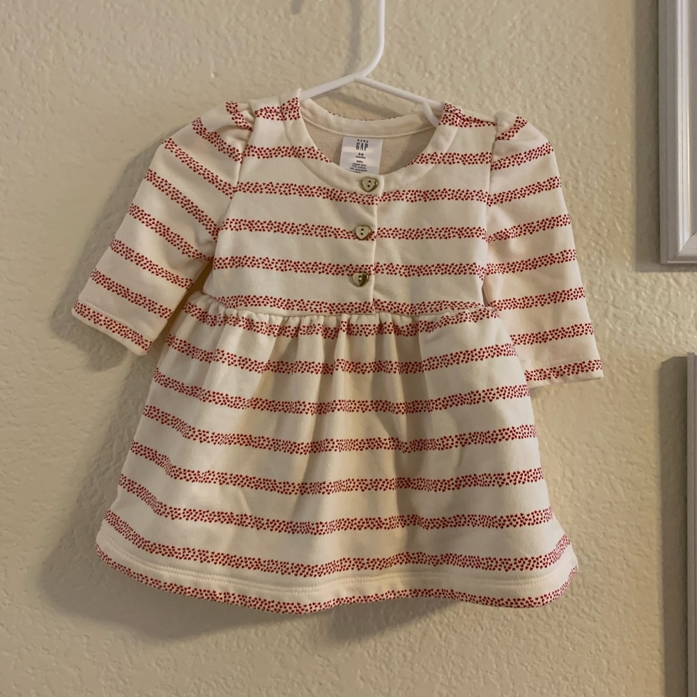 Baby Gap Heart stripe dress size 3-6M